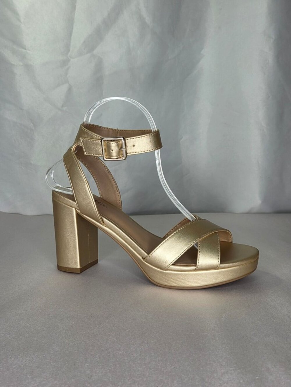 Style & Co Shannonn Block-Heel Dress Sandals - Platino